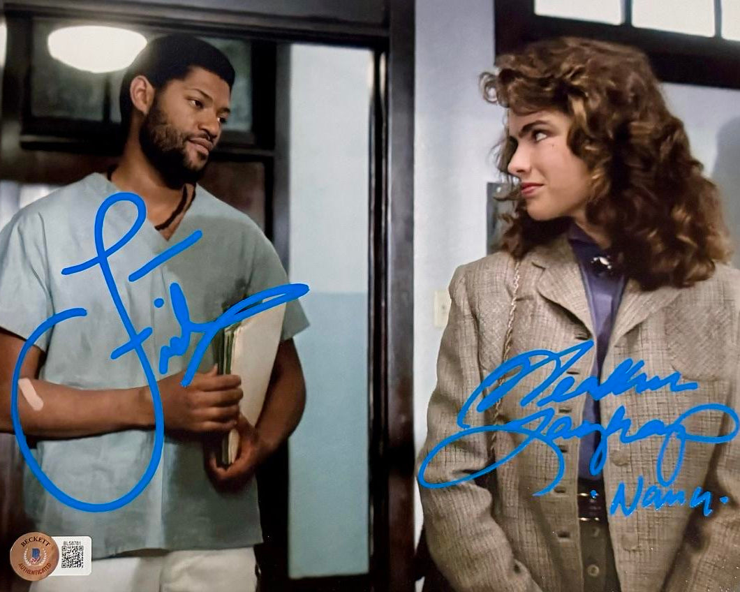 Laurence Fishburne & Heather Langenkamp Signed 8x10 Photo (Nightmare On Elm Street) - Beckett COA